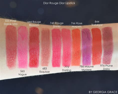 dior vintage lipstick swatch|Dior rouge lipstick shades.